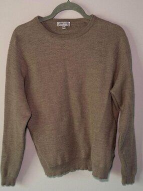 Peter Millar Men's Tan Merino Wool Crewneck Sweater